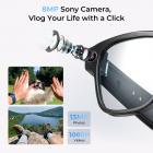 Óculos de Câmera com Câmera Sony de 8MP para POVs em 1080P, Fotos de 13MP, Transferência WiFi, 10H de Música/Chamadas, Tradução em 26 Idiomas, Kentfaith