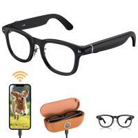 Gafas Inteligentes con Cámara, Captura Videos en 1200P en POV, Fotos de 30MP, con Cámara Sony de 8MP, Estuche de Carga de 3600mAh con Pantalla, Estabilización EIS, Lentes Fotocromáticas, Kentfaith