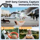 Óculos Inteligentes com Câmera, Capture Vídeos 1200P em POV, Fotos de 30MP, com Câmera Sony de 8MP, Estojo de Carregamento 3600mAh com Display, Estabilização EIS, Lentes Fotocromáticas, Kentfaith
