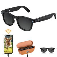 Gafas Inteligentes con Cámara, Captura Videos 1200P en POV, Fotos de 30MP, con Cámara Sony de 8MP, Estuche de Carga de 3600mAh con Pantalla, Estabilización EIS, Gafas de Sol, Kentfaith