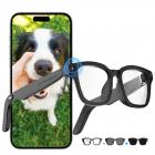 Óculos Inteligentes com Câmera, Câmera Sony 8MP para POVs 1080P, 4 Níveis de Tonalidade para Ambientes Internos e Externos, Estabilização EIS, Transferência WiFi, Armazenamento de 32GB, Autonomia de 10H, Kentfaith