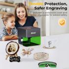 Portable Laser Engraver with Raised Columns Protective Goggles and Cover 3W Entry Level Kentfaith