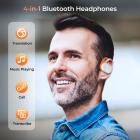Tłumacz Earbuds Real-Time, 150 języków online i 16 darmowych języków offline, Styl Open-Ear, ENC, Kentfaith