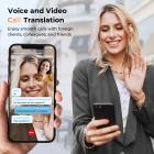 Tłumacz Earbuds Real-Time, 150 języków online i 16 darmowych języków offline, Styl Open-Ear, ENC, Kentfaith