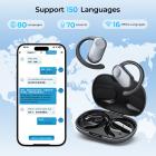 Auriculares Traductor en Tiempo Real, 150 Idiomas, Traducción Sin Conexión Gratis, 5 Modos de Traducción, Estilo Open-Ear, ENC, Kentfaith