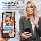 Auriculares Traductor en Tiempo Real, 150 Idiomas, Traducción Sin Conexión Gratis, 5 Modos de Traducción, Estilo Open-Ear, ENC, Kentfaith