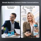 3-em-1 Tradutor e Gravador de IA, 150 Idiomas, Transcrição/Tradução entre Aplicativos/Tradução de Vídeo (Preto), Kentfaith