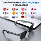 AI Smart Glasses Realtidsöversättning 164 Språk Musik Bluetooth 5.4 för Män & Kvinnor Kentfaith