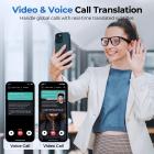 AI Smart Glasses Realtidsöversättning 164 Språk Musik Bluetooth 5.4 för Män & Kvinnor Kentfaith