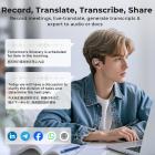 Fones de Ouvido Tradutor Sem Fio com 2 Vias 137 Idiomas, Transcrição ao Vivo, Kentfaith