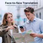 Fones de Ouvido para Tradução em Tempo Real, Assistente de Notas com IA com Tradução Gratuita, Transcrição, Tradução entre Aplicativos para Negócios Globais, Viagens, Estudo, Kentfaith
