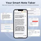 Fones de Ouvido para Tradução em Tempo Real, Assistente de Notas com IA com Tradução Gratuita, Transcrição, Tradução entre Aplicativos para Negócios Globais, Viagens, Estudo, Kentfaith
