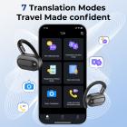 Fones de Ouvido Tradutor Instantâneo com 164 Idiomas, Sem Taxas Extras, Tradução de Voz Bidirecional em Tempo Real com 98% de Precisão, Bateria de 24 Horas, Kentfaith