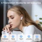 Fones de Ouvido Tradutor em Tempo Real, Bidirecional, 132 Idiomas/Sotaques, Tradução de Chamadas de Voz/Vídeo, Assistente de Notas com IA, Tela LCD Touchscreen Kentfaith