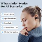 Fones de Ouvido Tradutor em Tempo Real, 132 Idiomas/Sotaques, Tradução de Chamadas de Voz/Vídeo, Assistente de Notas com IA, Tela LCD Touchscreen Kentfaith
