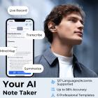Fones de Ouvido Tradutor em Tempo Real, 132 Idiomas/Sotaques, Tradução de Chamadas de Voz/Vídeo, Assistente de Notas com IA, Tela LCD Touchscreen Kentfaith
