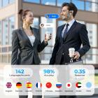 Fones de Ouvido Tradutor em Tempo Real com IA, 142 Idiomas/Sotaques, Tradução em Aplicativos de Conversa, Tradução em Chamadas de Áudio/Vídeo, Transcrição, para Negócios Globais, Viagens, Kentfaith