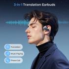 Fones de Ouvido Tradutor em Tempo Real com IA, 142 Idiomas/Sotaques, Tradução em Aplicativos de Conversa, Tradução em Chamadas de Áudio/Vídeo, Transcrição, para Negócios Globais, Viagens, Kentfaith