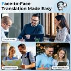 Realtidshörlurar med översättning för 150 språk, offlineöversättning, video- och röstsamtalsöversättning, 40 timmars batteritid, klämdesign, Kentfaith