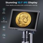 Digital mikroskop med skjerm 10,1" 3 Lenser 2500X for koin Lodding
