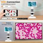 Microscopio Composto con Schermo 7" per Studenti e Scuole, Ingrandimento 80X-1600X, Connessione WiFi/USB, Batteria Ricaricabile