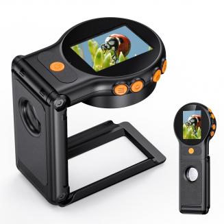 Handhållen mikroskop, 500X förstoring, 1080P-videor, 2-tums skärm, autofokus, uppladdningsbar, Kentfaith