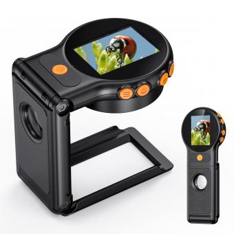 Microscopio de Mano, 500X de Aumento, Videos 1080P, Pantalla de 2 Pulgadas, Enfoque Automático, Recargable, Kentfaith