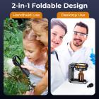 Handhållen mikroskop, 500X förstoring, 1080P-videor, 2-tums skärm, autofokus, uppladdningsbar, Kentfaith