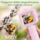Draagbare microscoop van Kentfaith met 2,4 inch scherm, 500x vergroting, 1080p foto- en video-opname, voor jongens en meisjes van 3 tot 12 jaar
