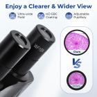 Microscopio Compuesto con Pantalla de 7 Pulgadas, 40X-1000X, Captura Videos 2.7K Fotos 24MP, Soporta Conexión a PC, Control Remoto, Kentfaith