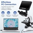 Microscopio Compuesto con Pantalla de 7 Pulgadas, 40X-1000X, Captura Videos 2.7K Fotos 24MP, Soporta Conexión a PC, Control Remoto, Kentfaith