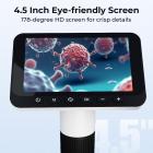 Microscopio Digital Portátil con Pantalla IPS de 4.5 pulgadas, Base Desmontable, Aumento de 1000X, Captura Fotos de 12MP, Videos 1080P, Kentfaith