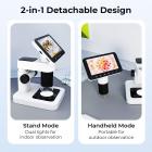 Microscopio Digital Portátil con Pantalla IPS de 4.5 pulgadas, Base Desmontable, Aumento de 1000X, Captura Fotos de 12MP, Videos 1080P, Kentfaith