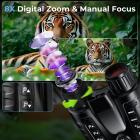 4K yönäkökiikari etäisyysmittarilla, 500 m/1640 ft yönäköalue, 3,2 tuuman näyttö, 8x zoom, luonnontarkkailuun, metsästykseen, turvallisuuteen, retkeilyyn, Kentfaith