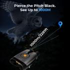 4K Gafas de Visión Nocturna, 1000m/3281ft Infrarrojo, Visión Nocturna a Todo Color, WiFi Integrado, Linterna y Botones Retroiluminados, Batería de 5100mAh, Kentfaith