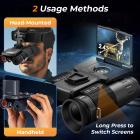 Gafas de visión nocturna con video 4K y fotos de 48 MP, IR de 600 m, visión nocturna a color Starlight, doble pantalla, linterna y botones retroiluminados – Kentfaith