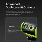 XbotGo Falcon All-in-One AI Action Camera, 4K Auto Tracking Sport Camera for Soccer, Basketball & Football, Dual-Lens Team Sports Recorder with Live Streaming, No Subscription Required, 4m Tripod Included (Edge Green)