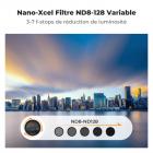 Filtre ND Variable ND8-128 (3-7 stops) 67mm, Filtre Variable Densité Neutre sans de Croix Noire, 28 Couches de Nano-revêtement - Série Nano-Xcel