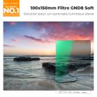 SJ51 GND8 Filtre Carré 100x150 mm Soft (3 f-stops) Filtre à Densité Neutre Dégradé