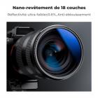 Filtre CPL 52mm Filtre Polarisant Circulaire avec Bouchon et Chiffon de Nettoyage, 18 Couches de Nano-revêtement - Série Nano-Klear