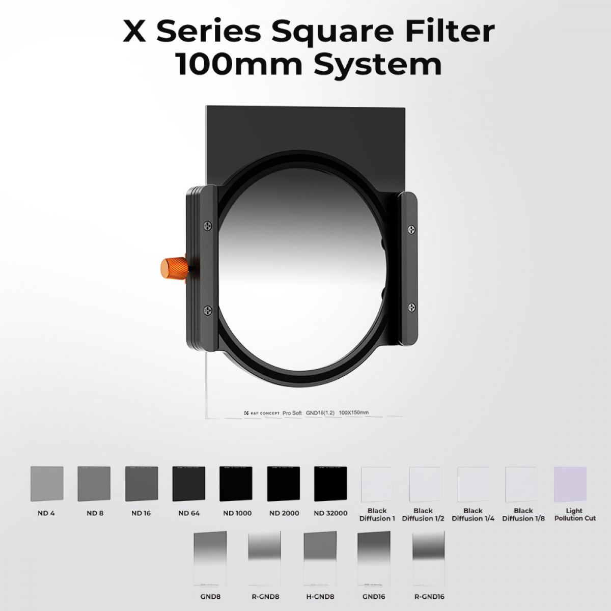 K&F Concept SN251 100x100mm ND1000 10 f-stop firkantet filter Flerbelagt til DSLR