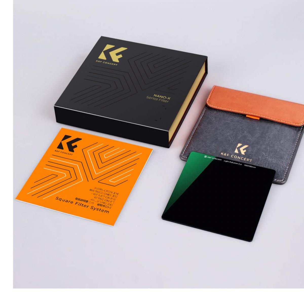 K&F Concept SN251 100x100mm ND1000 10 f-stop firkantet filter Flerbelagt til DSLR