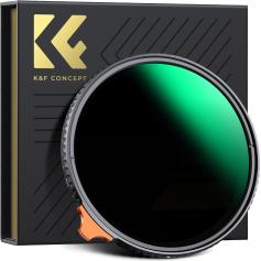 K&F CONCEPT Nano-X 77mm ND Filter Variabler Graufilter ND2-400 (1-9 Stop) Vario ND Filter mit Filtertasche
