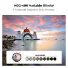 Filtre ND Variable ND2-400 (1-9 stops) 77mm, Filtre Variable Densité Neutre, 28 Couches de Nano-revêtement - Série Nano-Xcel