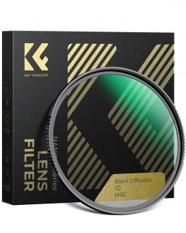 Filtre Black Mist 1/2 55 mm - Effet Diffusion Cinéma & Glow Subtil - Idéal pour Vidéo de Nuit, Mariage et Portrait - Multicouches 28 Couches