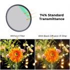 Filtro Black Mist 1 de 82 mm Série Nano-Xcel - Filtro de efeitos especiais para lente de câmera