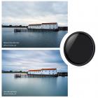 72mm säädettävä ND2-ND400-suodatin + puhdistusliina + suodatinkorkki