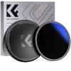 82 mm variabelt ND2-400 filter med hette, K Pro Fader ND2 til ND400 (9 stopp)