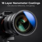 82 mm variabelt ND2-400 filter med hette, K Pro Fader ND2 til ND400 (9 stopp)