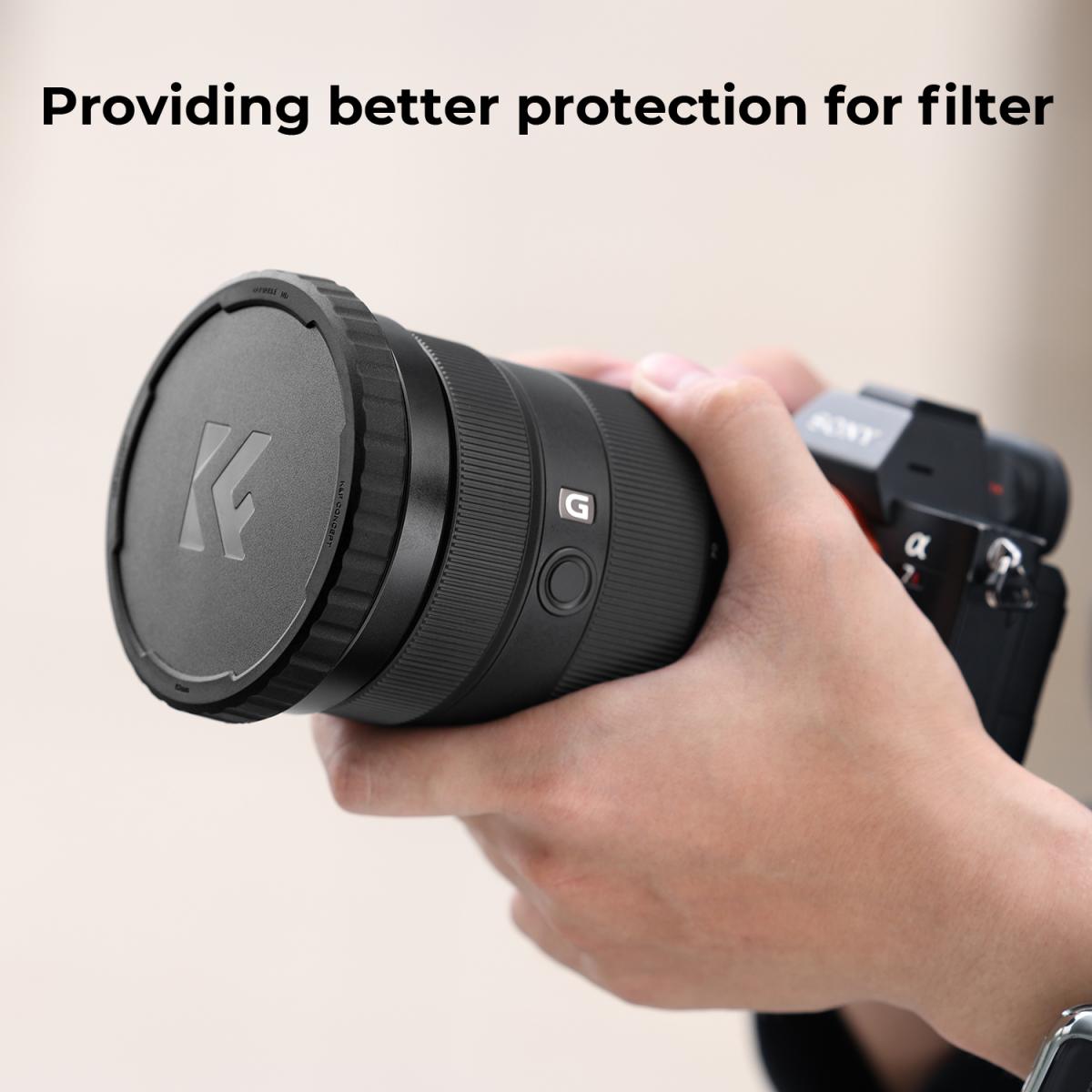 72mm Filtro per obiettivi ND variabile ND2-400 (1-9 Stop) Tappo Obiettivo Copriobiettivo per 72mm,Serie Nano-K